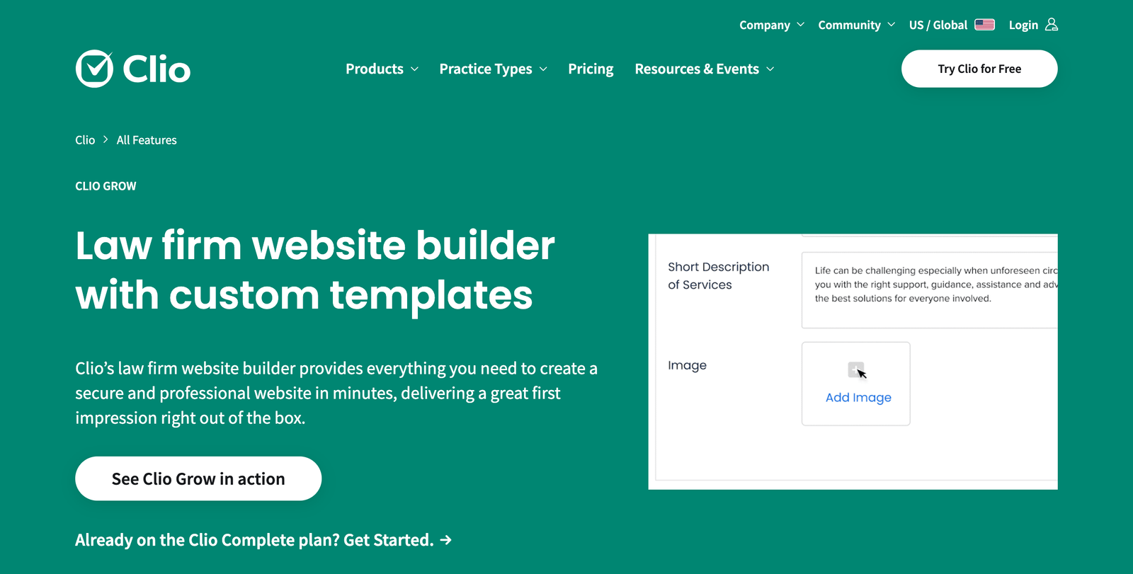 Clio's Website Builder