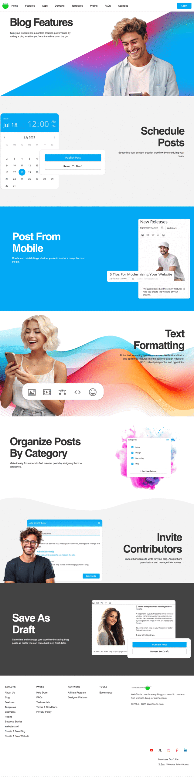 Content marketing with the built-in blog